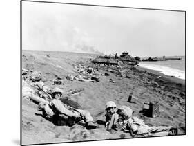 WWII Iwo Jima U.S. Invasion-Joe Rosenthal-Mounted Photographic Print