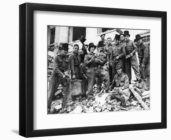 WWII London Rescue Workers-Uncredited-Framed Photographic Print