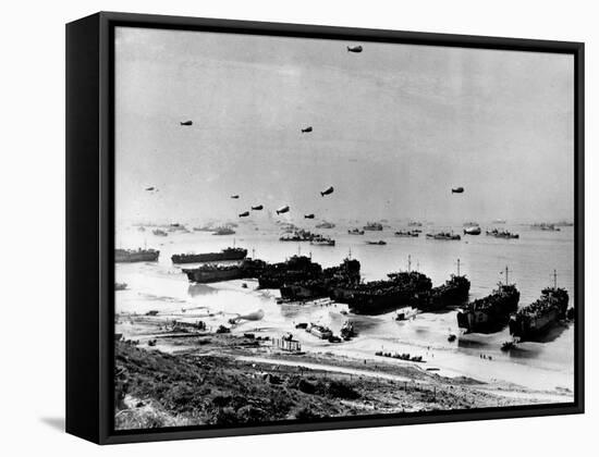 WWII Normandy Invasion Omaha-null-Framed Stretched Canvas