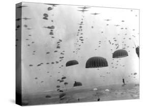 WWII Parachutes over Holland-null-Stretched Canvas