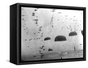 WWII Parachutes over Holland-null-Framed Stretched Canvas