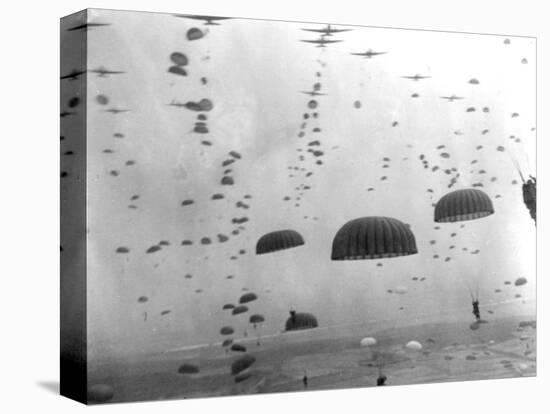 WWII Parachutes over Holland-null-Stretched Canvas