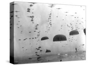 WWII Parachutes over Holland-null-Stretched Canvas