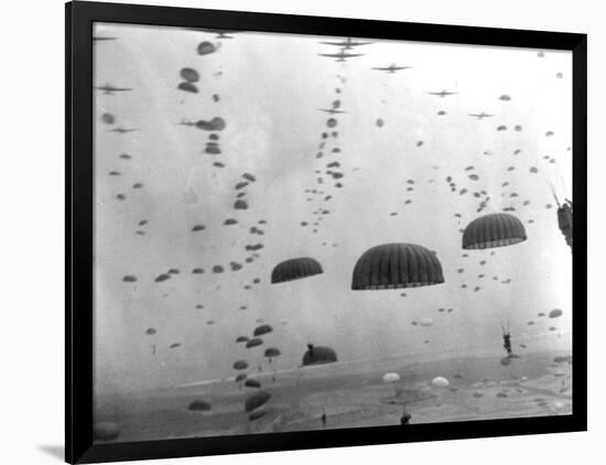 WWII Parachutes over Holland-null-Framed Photographic Print