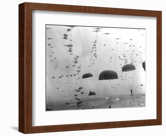 WWII Parachutes over Holland-null-Framed Photographic Print