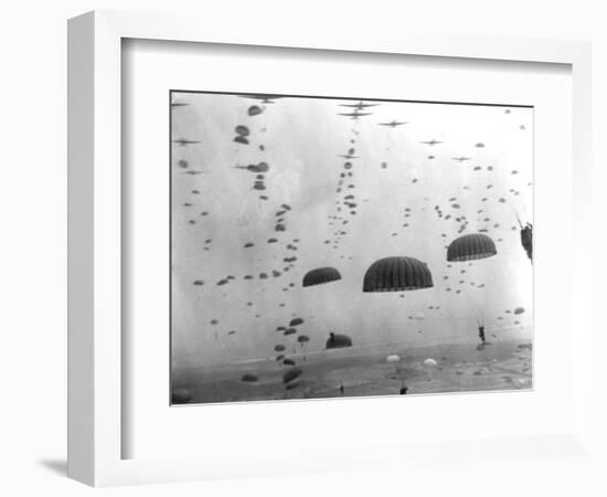 WWII Parachutes over Holland-null-Framed Photographic Print