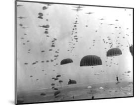 WWII Parachutes over Holland-null-Mounted Photographic Print