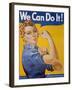 WWII Patriotic "We Can Do It" Poster by J. Howard Miller Featuring Woman Factory Workers-null-Framed Photographic Print