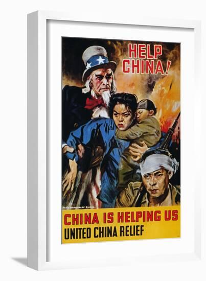 WWII Poster: "Help China"-James Montgomery Flagg-Framed Giclee Print