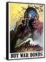 WWII Poster of Uncle Sam Holding An American Flag And Urging Troops Into Battle-Stocktrek Images-Framed Stretched Canvas