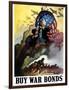 WWII Poster of Uncle Sam Holding An American Flag And Urging Troops Into Battle-Stocktrek Images-Framed Photographic Print