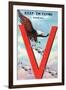 WWII Promotion - Keep 'em Flying, Eagle Flying with Planes-Lantern Press-Framed Art Print