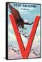 WWII Promotion - Keep 'em Flying, Eagle Flying with Planes-Lantern Press-Framed Stretched Canvas