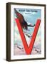 WWII Promotion - Keep 'em Flying, Eagle Flying with Planes-Lantern Press-Framed Art Print