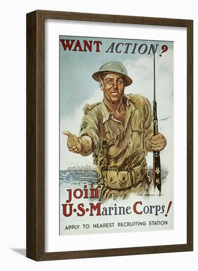 WWII Recruiting Poster-James Montgomery Flagg-Framed Giclee Print