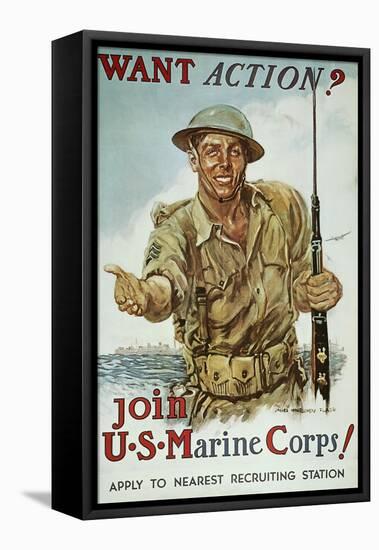 WWII Recruiting Poster-James Montgomery Flagg-Framed Stretched Canvas