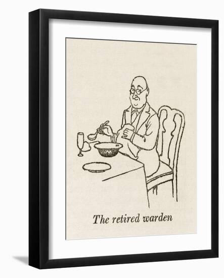 WWII Recycling: Tin Hat Soup Tureen-William Heath Robinson-Framed Art Print