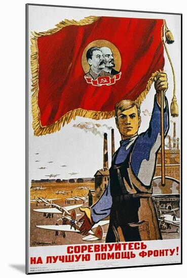 WWII: Russian Poster, 1942-null-Mounted Giclee Print