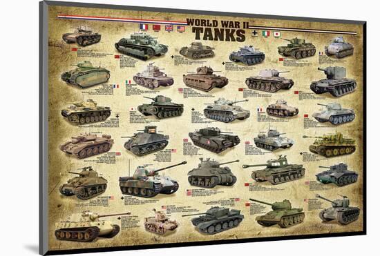 WWII Tanks-null-Mounted Art Print