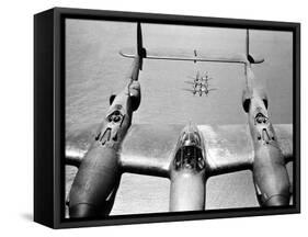 WWII U.S. Lockheed P38 Lightning-null-Framed Stretched Canvas