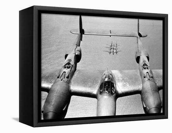WWII U.S. Lockheed P38 Lightning-null-Framed Stretched Canvas