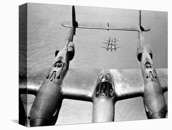 WWII U.S. Lockheed P38 Lightning-null-Stretched Canvas