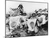 WWII U.S. Marines Capture Flags-null-Mounted Photographic Print