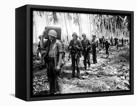 WWII U.S. Marines Guadalcanal-null-Framed Stretched Canvas