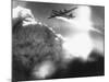 WWII U.S. Superfortress Afire-null-Mounted Photographic Print