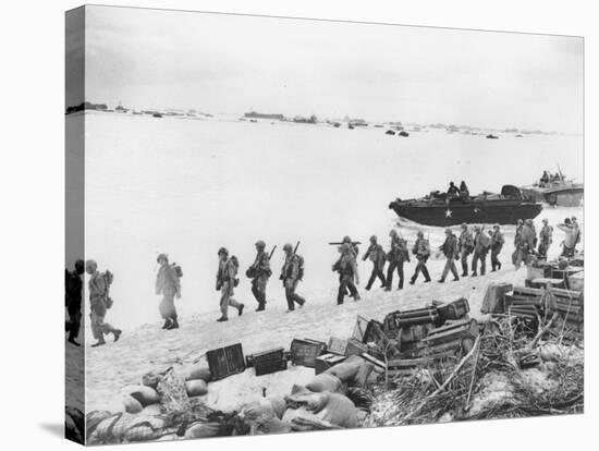 WWII U.S. Troops Invade Saipan-null-Stretched Canvas