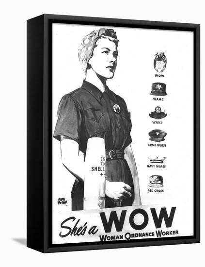 WWII U.S. Woman Ordnance Worker-U.S. Army Signal Corps-Framed Stretched Canvas