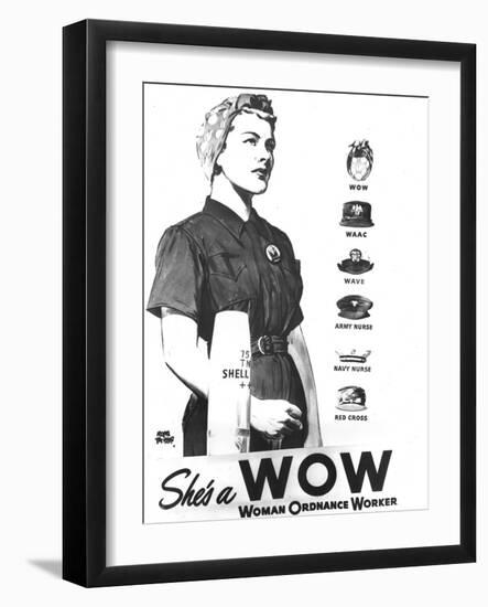 WWII U.S. Woman Ordnance Worker-U.S. Army Signal Corps-Framed Photographic Print