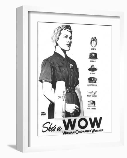 WWII U.S. Woman Ordnance Worker-U.S. Army Signal Corps-Framed Photographic Print