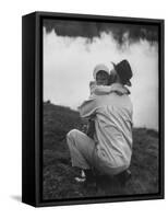WWII Veteran Harold Lumbert Consoling His Daughter Sue-George Silk-Framed Stretched Canvas