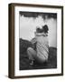 WWII Veteran Harold Lumbert Consoling His Daughter Sue-George Silk-Framed Photographic Print