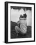 WWII Veteran Harold Lumbert Consoling His Daughter Sue-George Silk-Framed Photographic Print