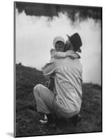 WWII Veteran Harold Lumbert Consoling His Daughter Sue-George Silk-Mounted Photographic Print