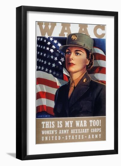 WWII: Waac Poster, 1942-null-Framed Premium Giclee Print