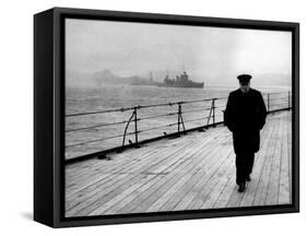 WWII, Winston Churchill, U.K. Prime Minister-Science Source-Framed Stretched Canvas