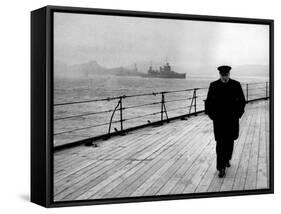 WWII, Winston Churchill, U.K. Prime Minister-Science Source-Framed Stretched Canvas