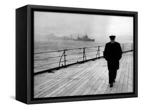 WWII, Winston Churchill, U.K. Prime Minister-Science Source-Framed Stretched Canvas