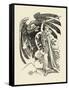WWl Belgium fighting metaphorical German eagle-Walter Crane-Framed Stretched Canvas