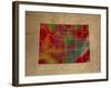 WY Colorful Counties-Red Atlas Designs-Framed Giclee Print