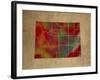 WY Colorful Counties-Red Atlas Designs-Framed Giclee Print