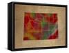 WY Colorful Counties-Red Atlas Designs-Framed Stretched Canvas