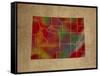 WY Colorful Counties-Red Atlas Designs-Framed Stretched Canvas