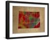 WY Colorful Counties-Red Atlas Designs-Framed Giclee Print