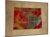 WY Colorful Counties-Red Atlas Designs-Mounted Giclee Print