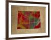 WY Colorful Counties-Red Atlas Designs-Framed Giclee Print