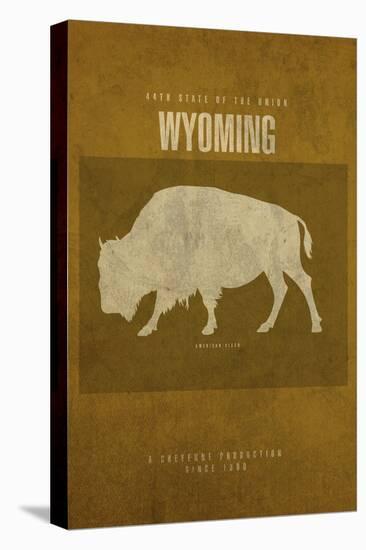 WY State Minimalist Posters-Red Atlas Designs-Stretched Canvas